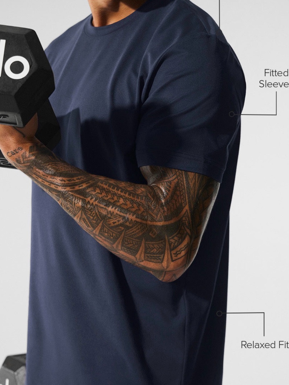 ALO Yoga Men's Navy Short-Sleeve Crew Tee